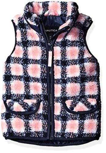 Nautica Childrens Apparel Baby Girls Plaid Sherpa Vest- Pick SZ/Color. Baby Clothing Deals
